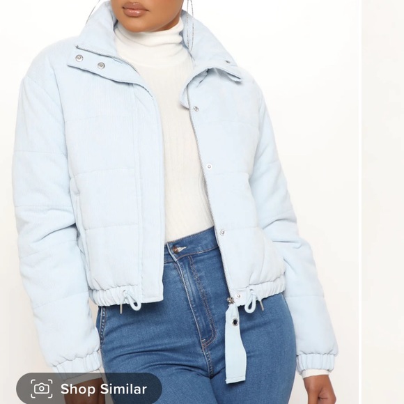 Fashion Nova Jackets & Blazers - Baby blue puffer